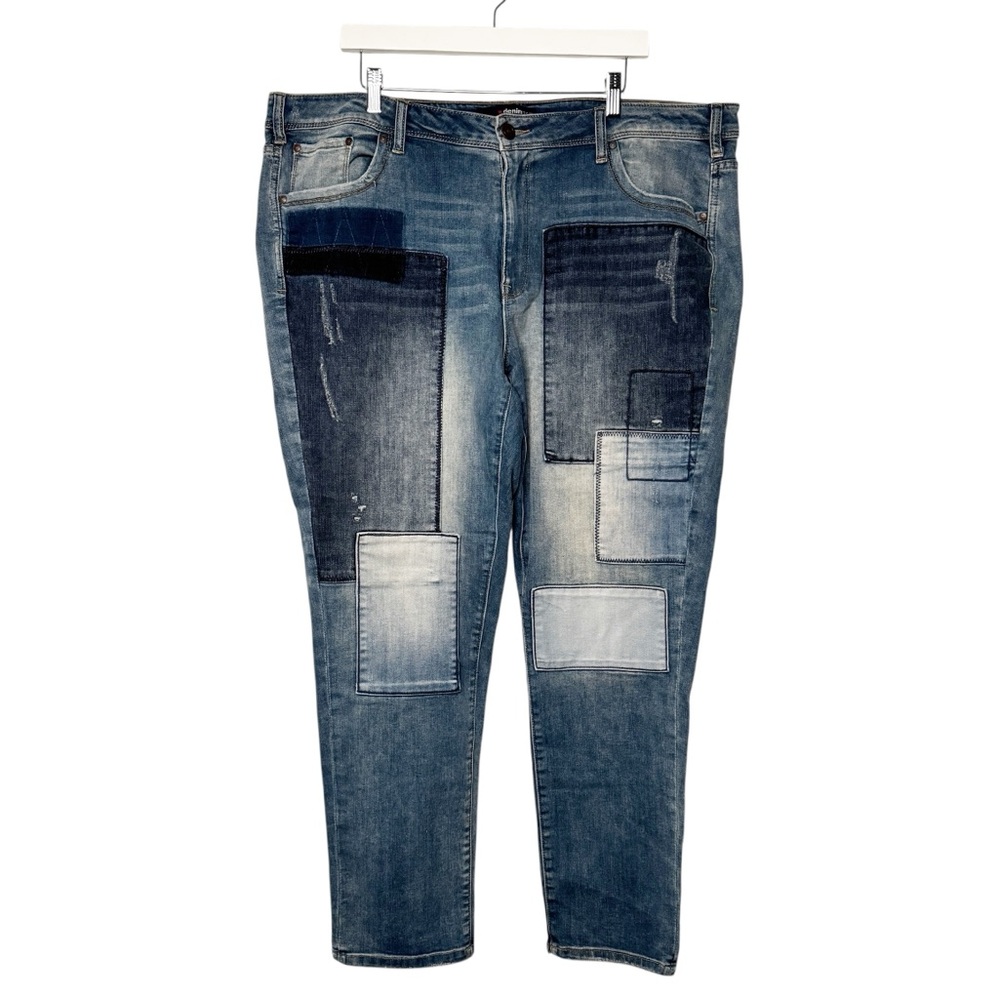 DENIM 24/7 PATCHWORK JEANS SZ 22W